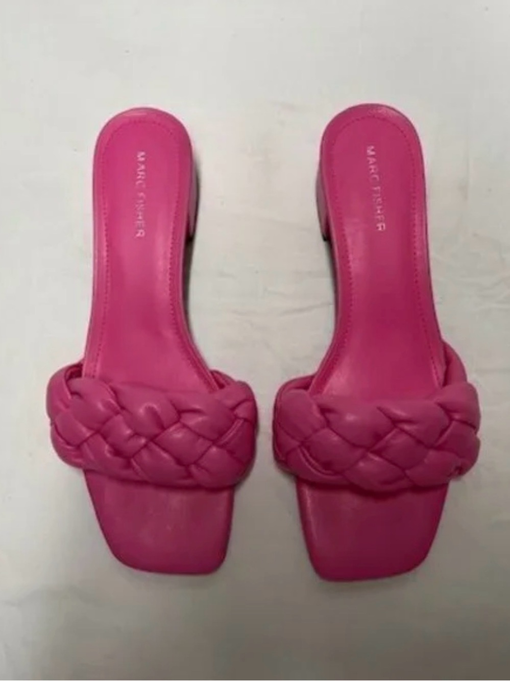 Women’s Marc Fisher Calicea braided slide sandals in hot pink size 9